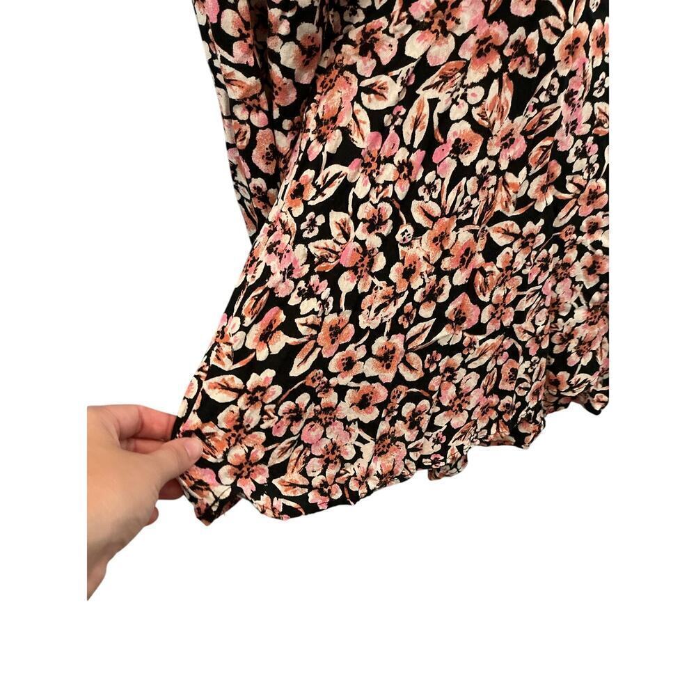 Free People Jael Printed Mini Dress Size XS Black Dark Floral Boho Fall Date - Picture 9 of 12